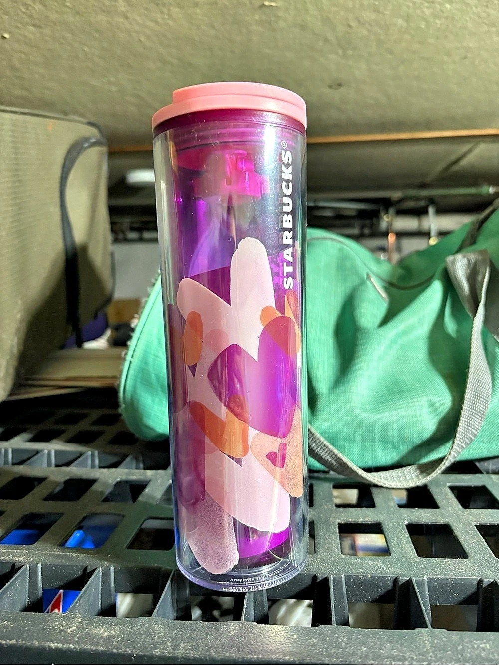 Starbucks Pink and Purple Heart Valentine Tumbler